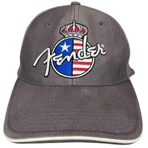Fender Guitar Gray With White Lining Patriotic Baseball Cap ~ OSFA